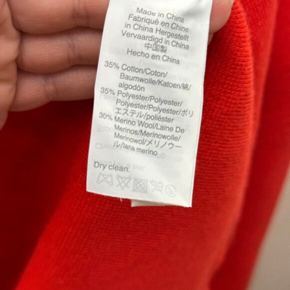 J. CREW Juliette Collarless Sweater Blazer Cardi Merino Wool Cherry Red {3L49} - Picture 6 of 7